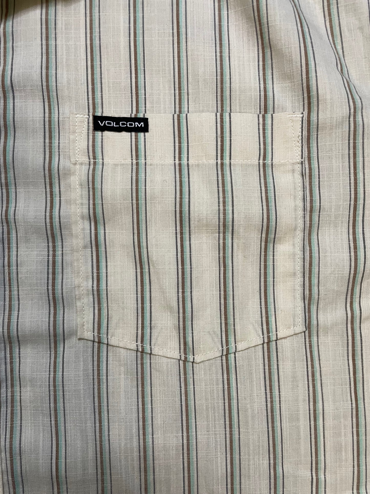 Volcom button up white shirt