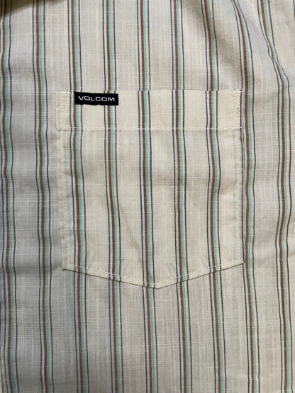 Volcom button up white shirt