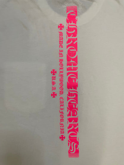 Chrome Hearts made in Hollywood USA white and pink tee