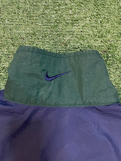 Vintage 1990s Nike blue green and white windbreaker jacket