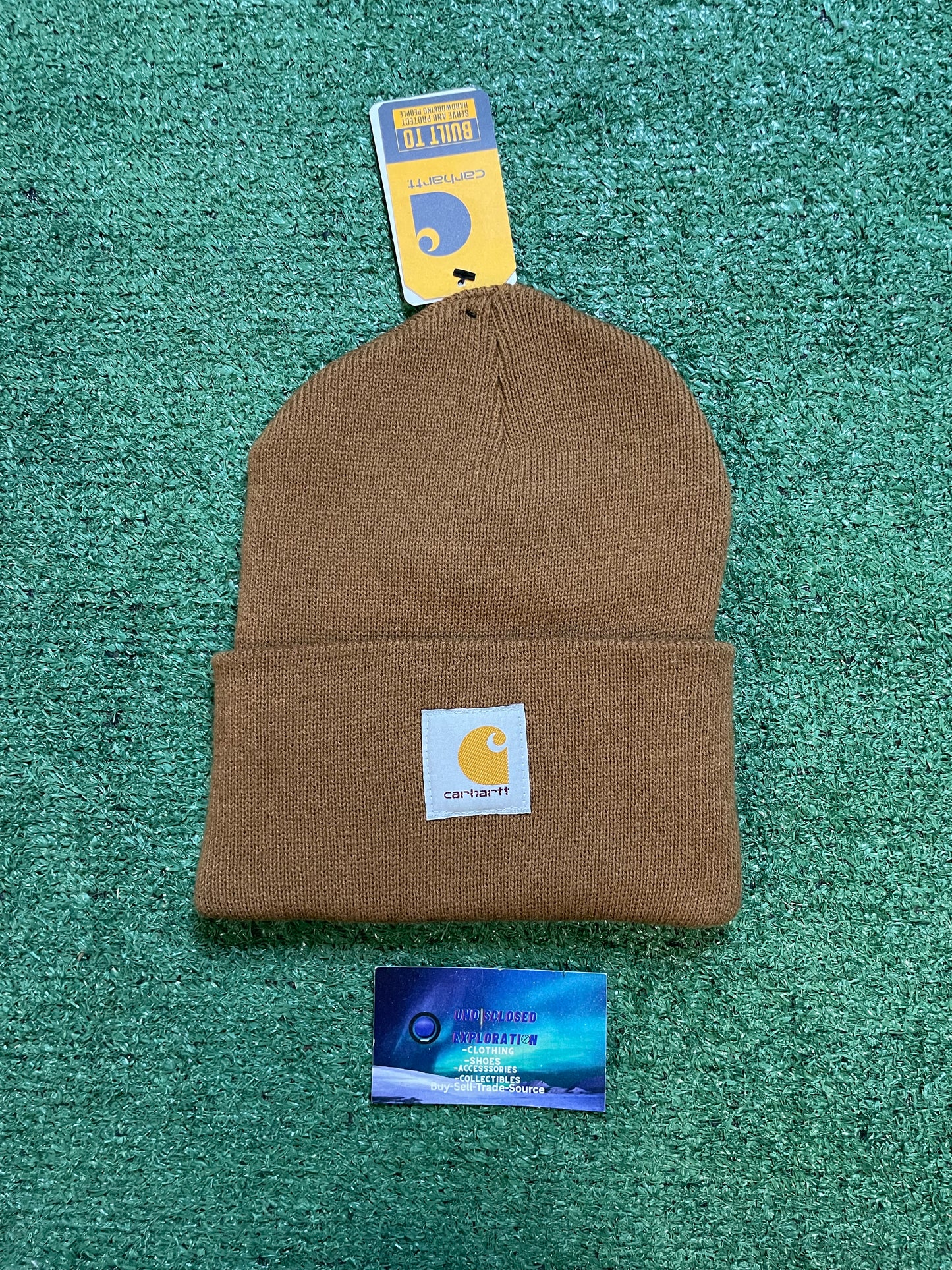 Carhartt brown knit cuffed beanie