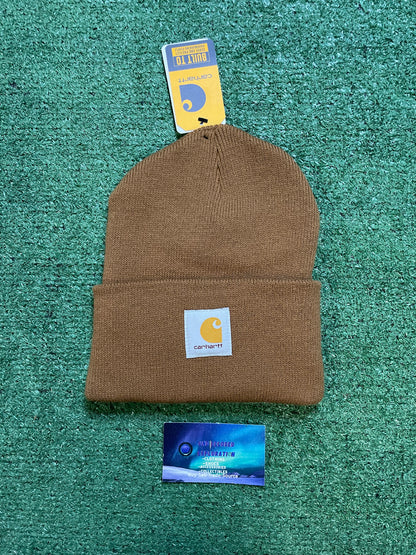 Carhartt brown knit cuffed beanie