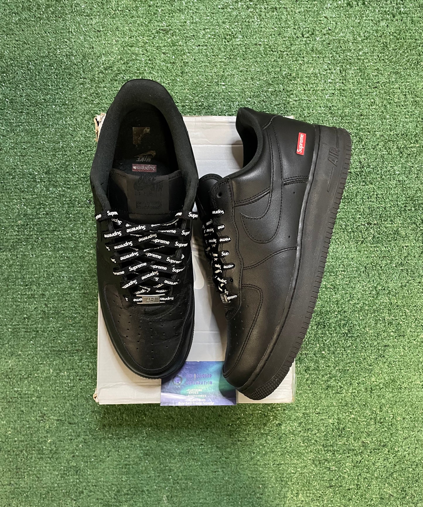 Nike Air Force 1 low black supreme size 11men/12.5women
