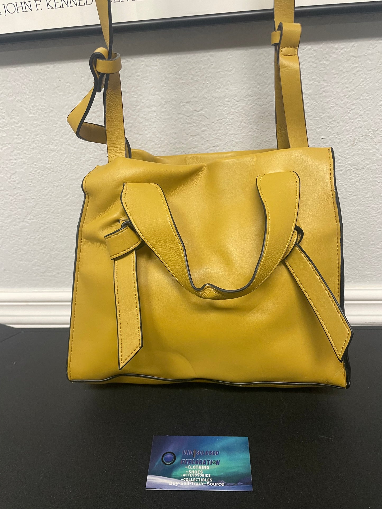 French Connection yellow  Arrowood tote bag