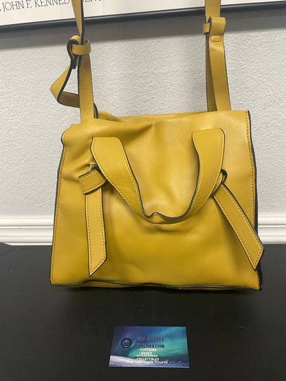 French Connection yellow  Arrowood tote bag