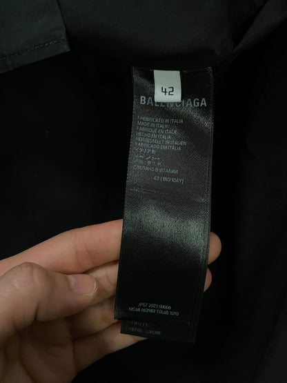 Balenciaga slogan logo button up shirt