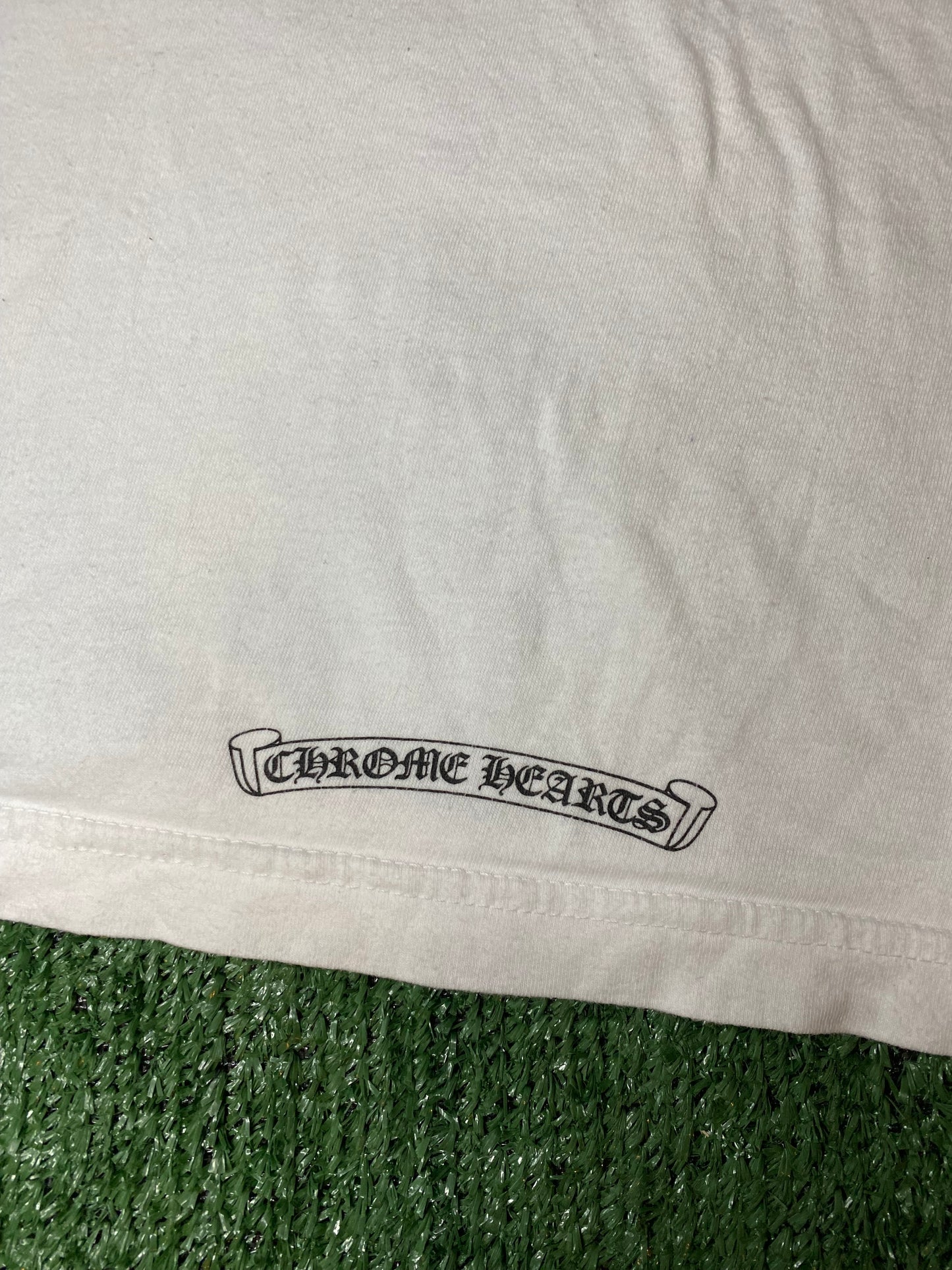 Chrome hearts horseshoe white logo tee