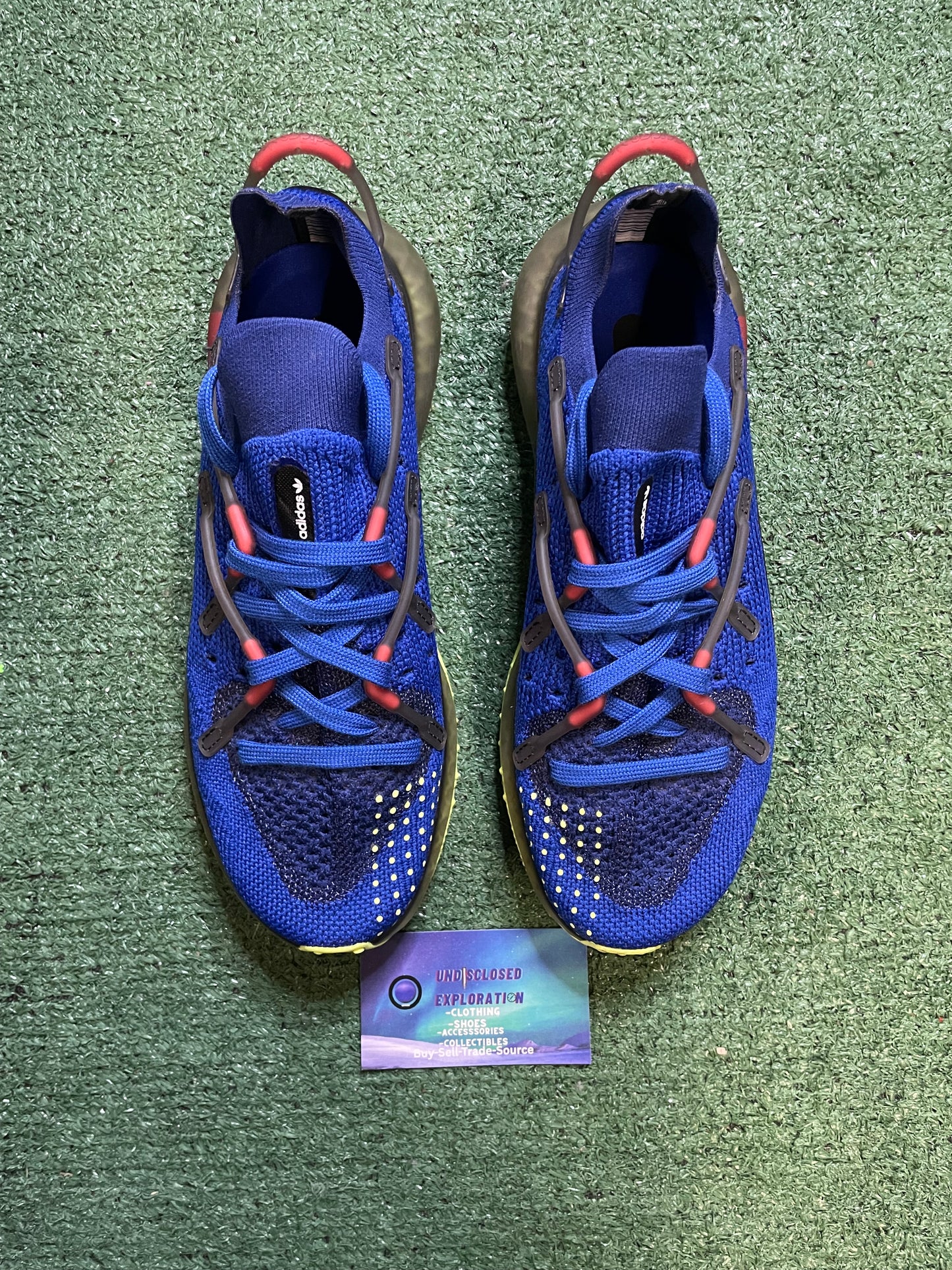 Adidas 4D Fusio blue and green size 7men/8.5women