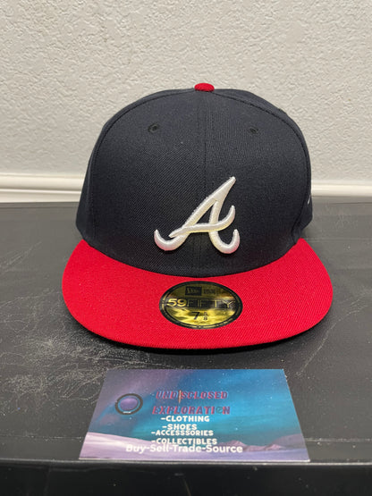 Atlanta Braves new era navy & red fitted hat