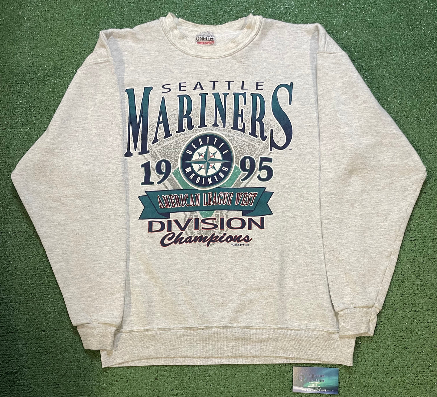 Vintage 1995 Seattle Mariners American League west division champions crewneck