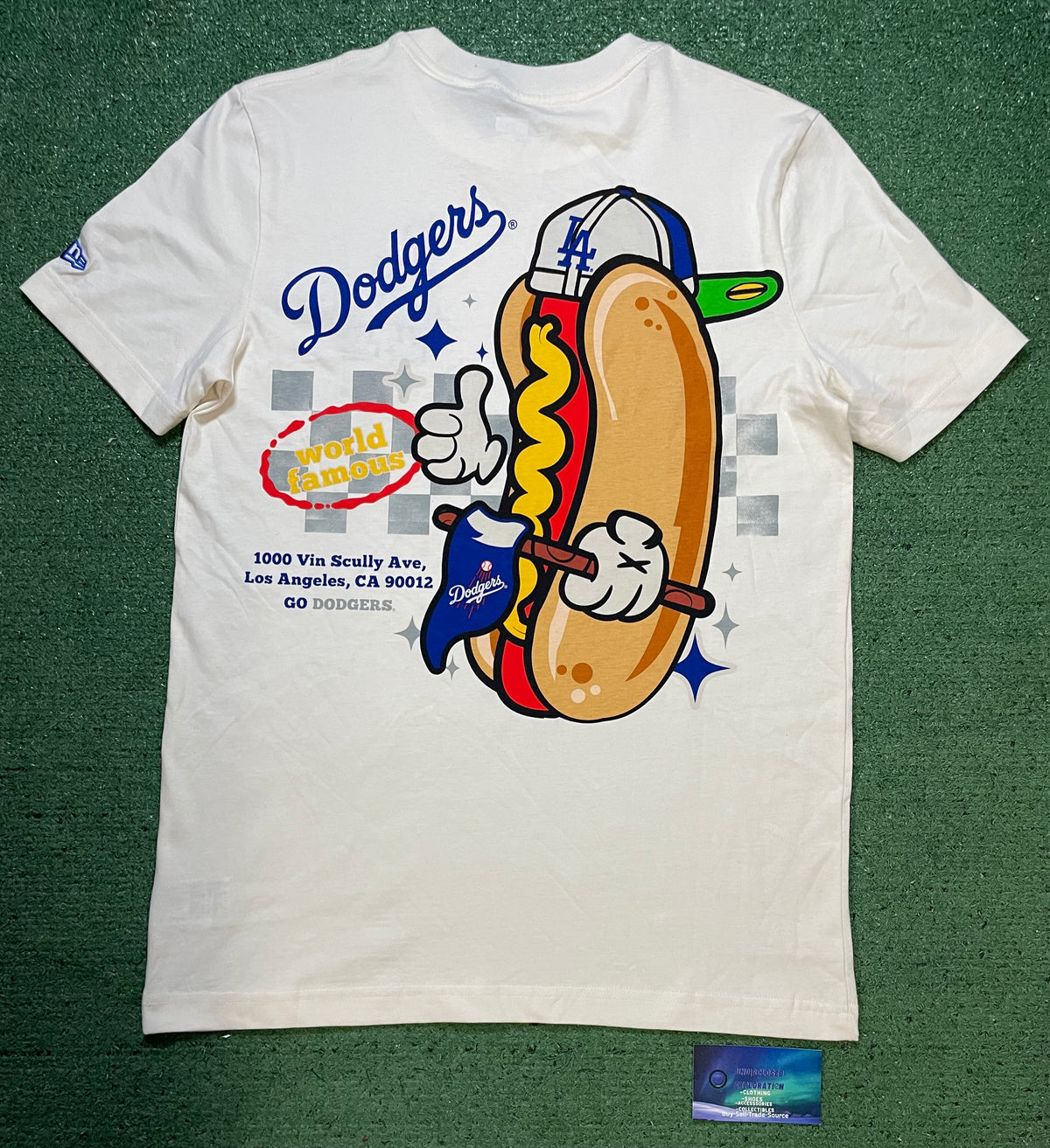 LA Dodgers cream game day hot dog new era tee