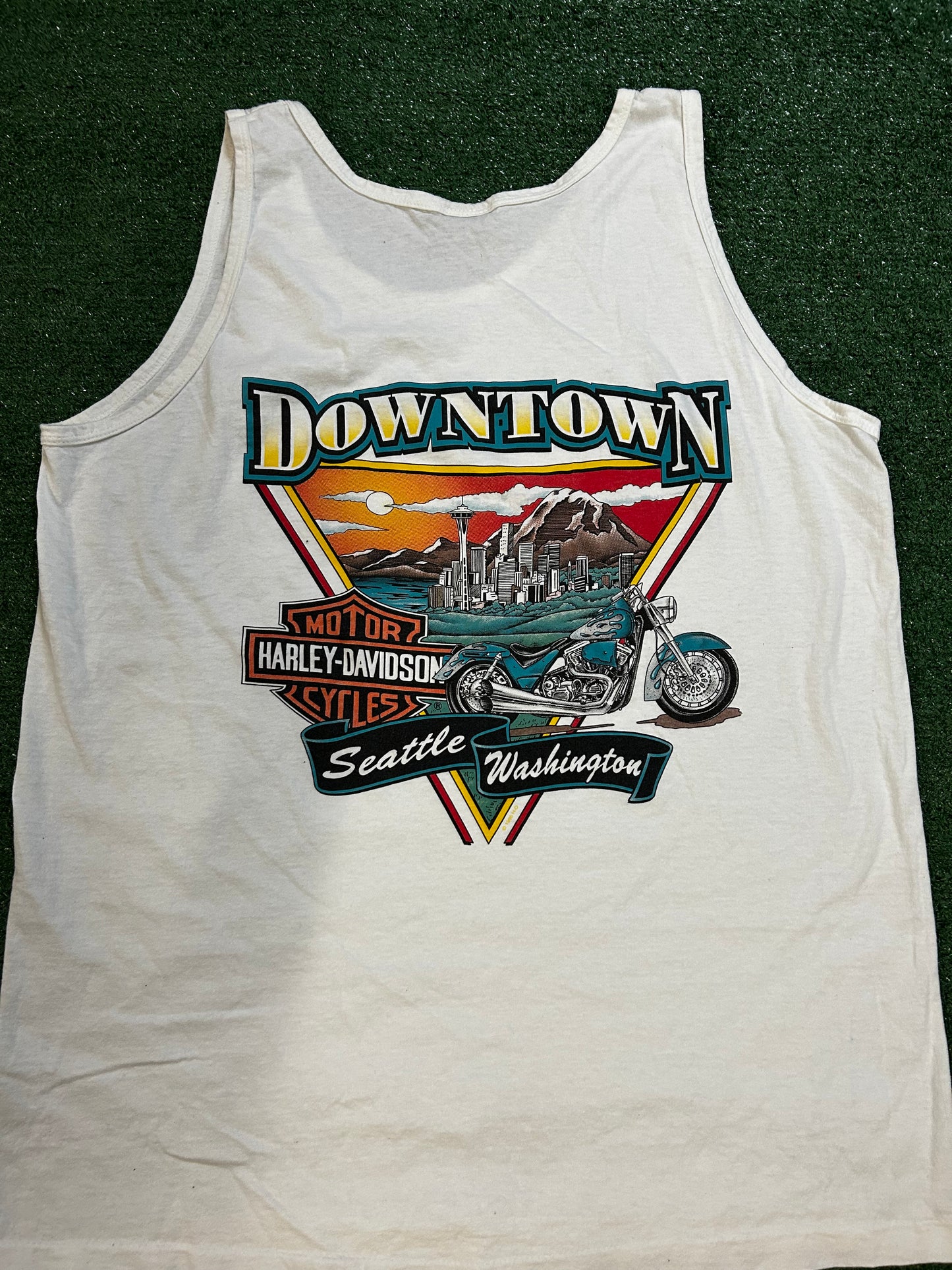 Vintage 1990s Harley Davidson downtown Seattle tank top
