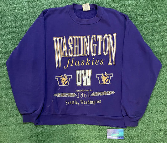 Vintage 1990s UW university of Washington huskies crewneck
