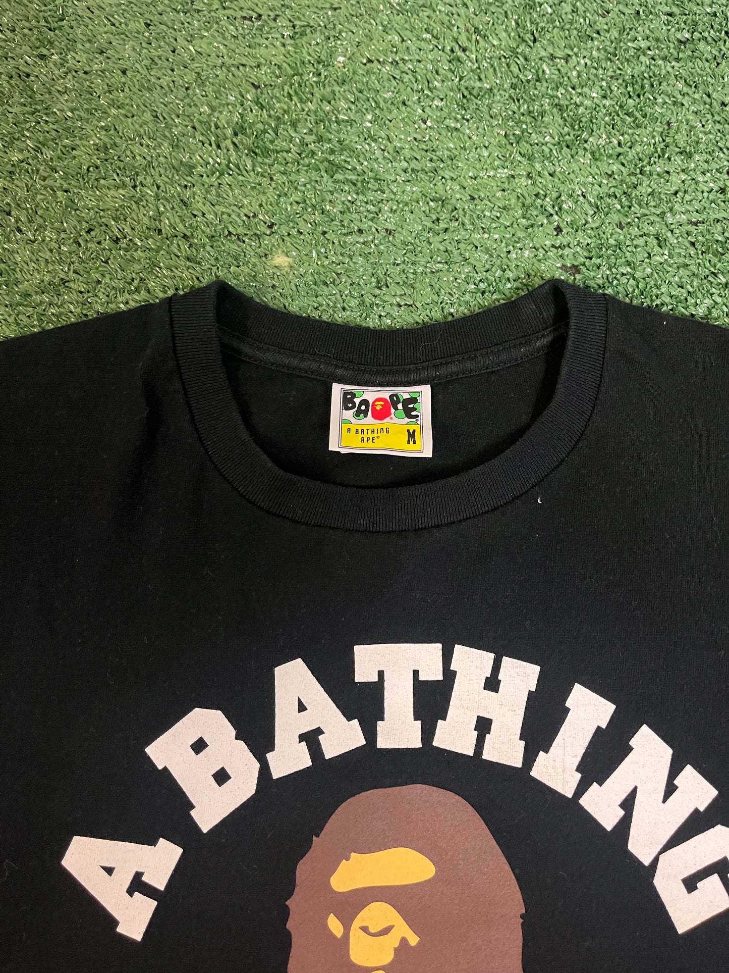 Bape A bathing ape logo black tee