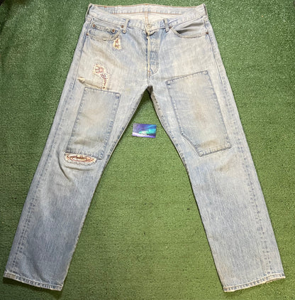 Vintage Levi light wash Vivienne westwood custom jeans