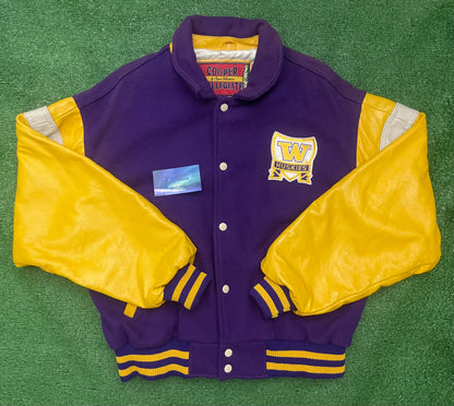 Vintage University of Washington Huskies Leather Varsity Jacket