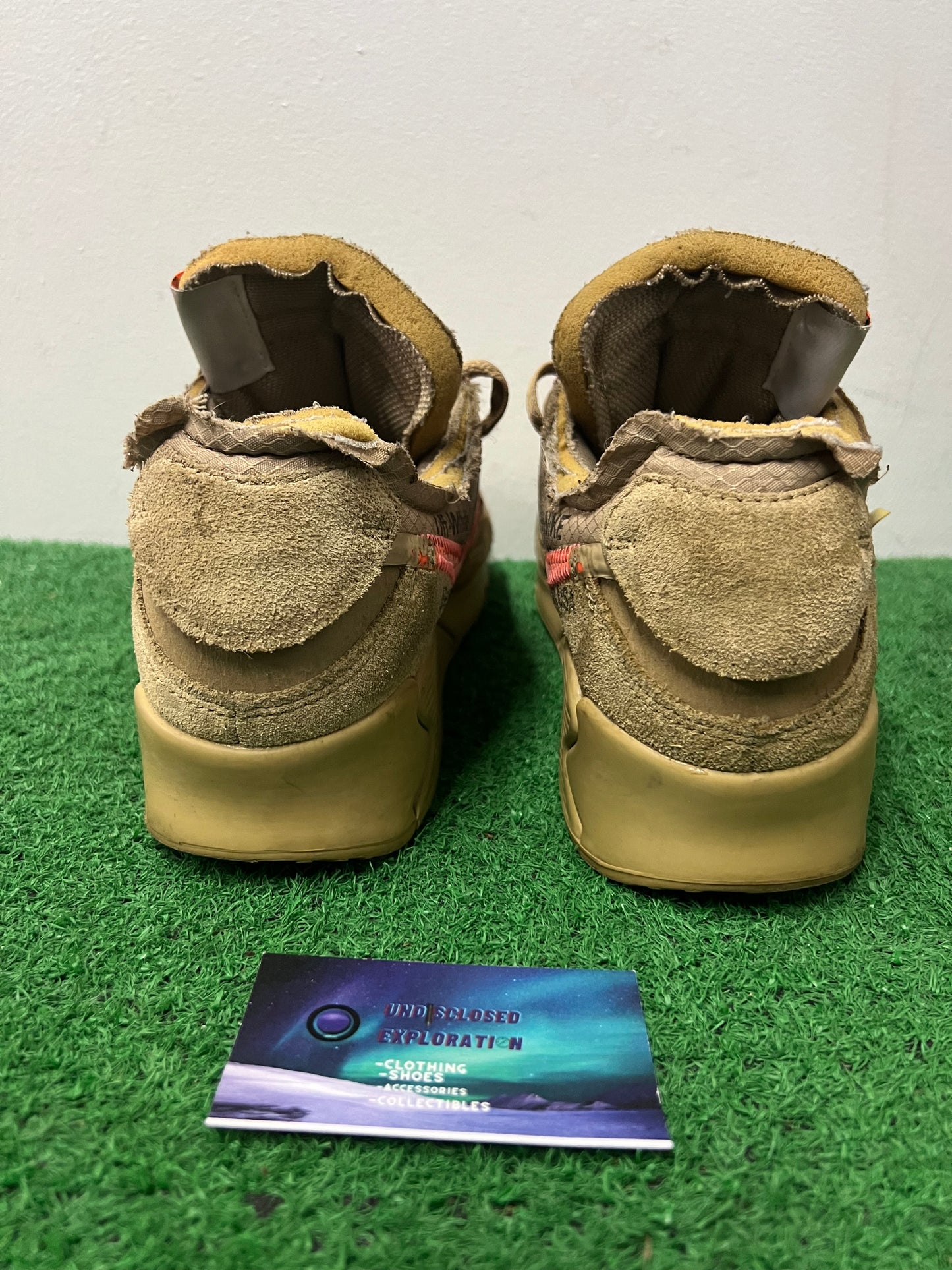 Nike air max 90 x off white ore size 10men/11.5women