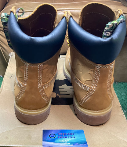 Bape X undefeated timberland 6 inch boot size 8.5men/10women