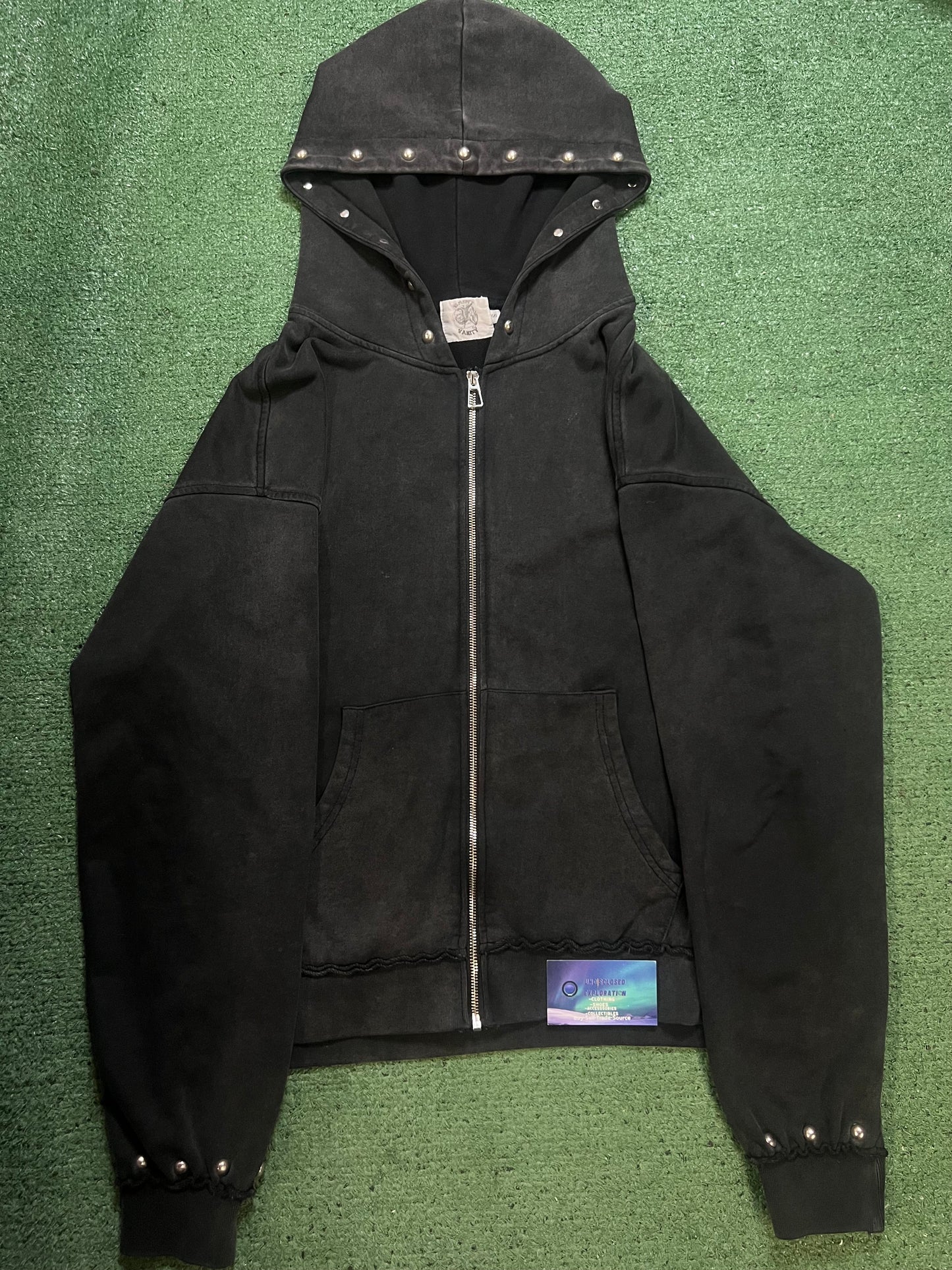 Saint vanity French terry studded black hoodie