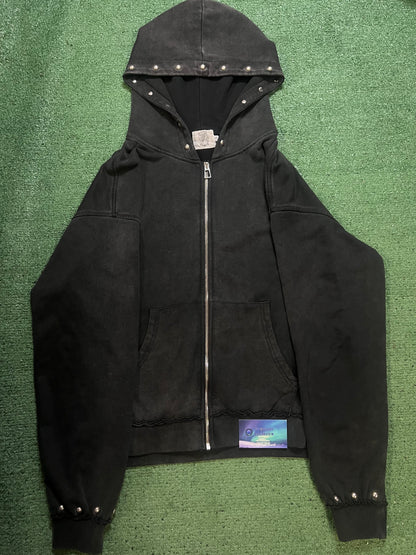 Saint vanity French terry studded black hoodie