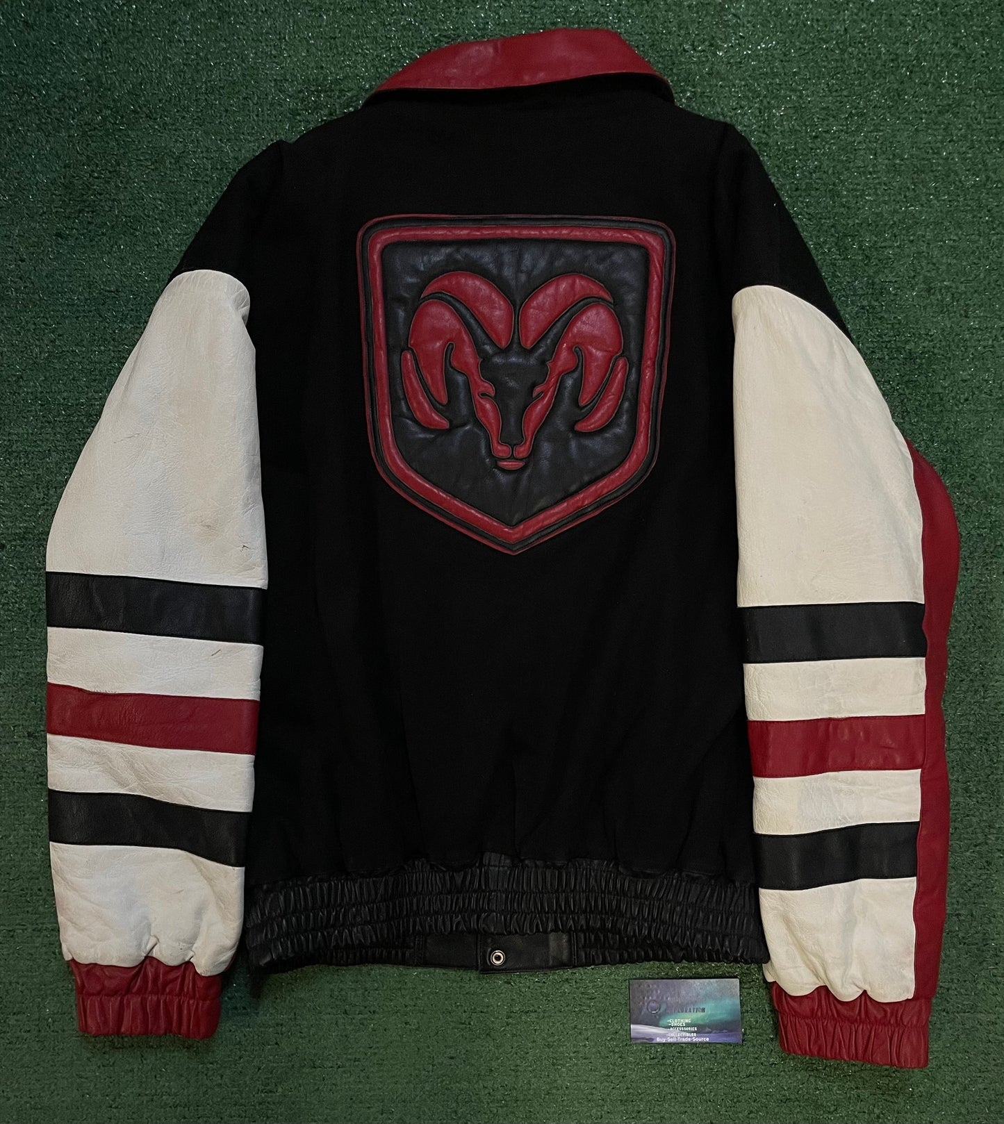 Vintage 2000s Dodge rams suede/leather jacket