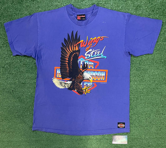 Vintage 1990s Harley Davidson Wings Of Steel tee