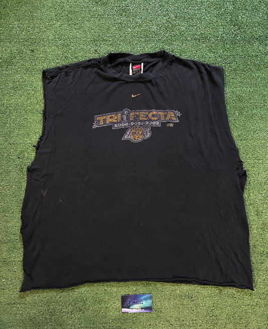 Vintage 2000s  lakers Trifecta Nike center swoosh cutoff tank