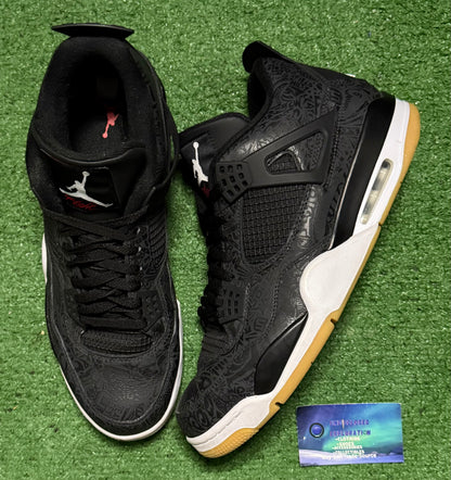 Jordan 4 Laser Black 13 Men/14.5 Women “Preowned”
