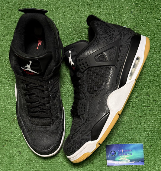 Jordan 4 Laser Black 13 Men/14.5 Women “Preowned”