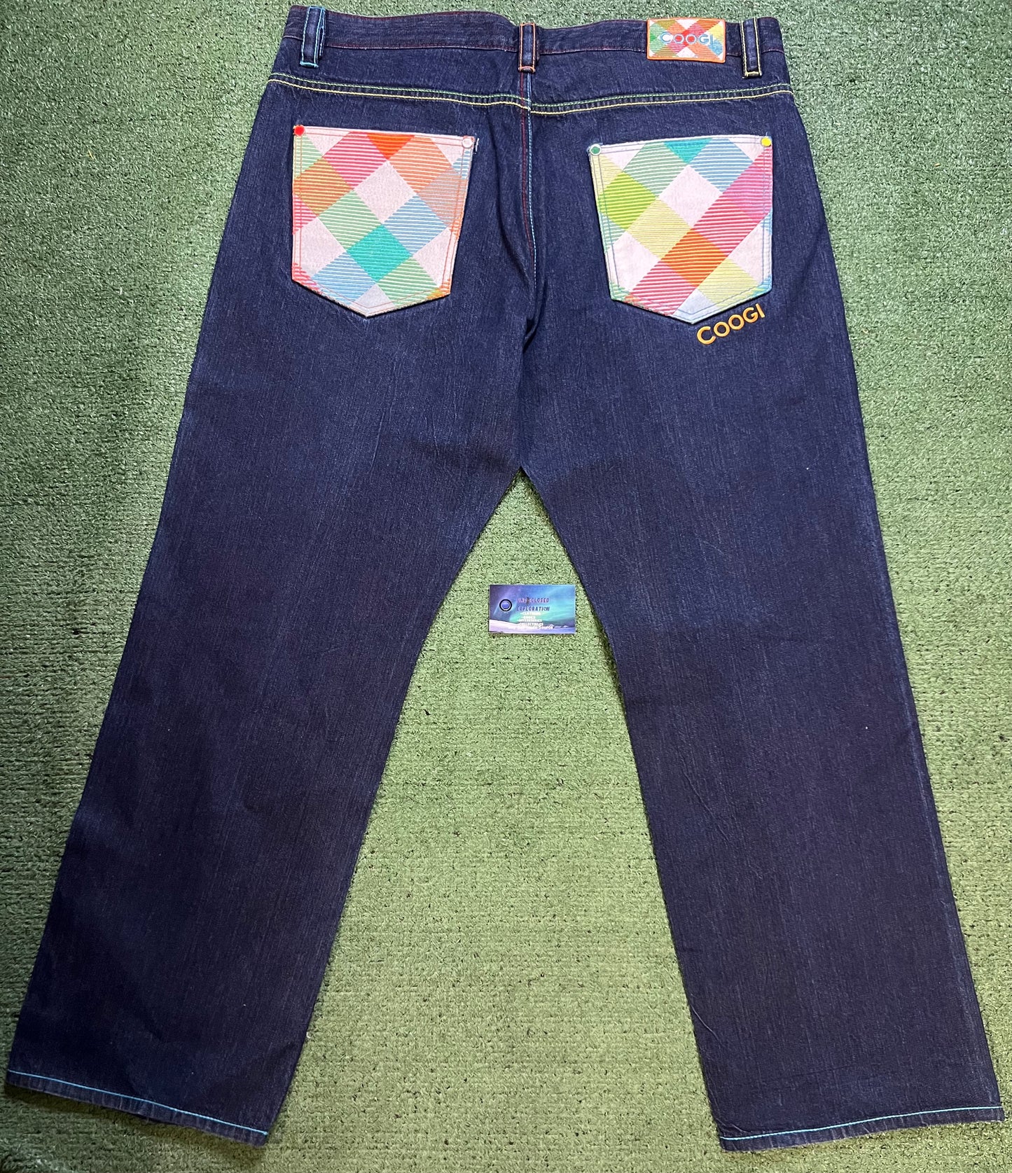 Vintage Coogi plaid pocket jeans