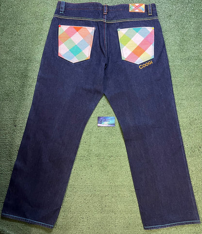 Vintage Coogi plaid pocket jeans