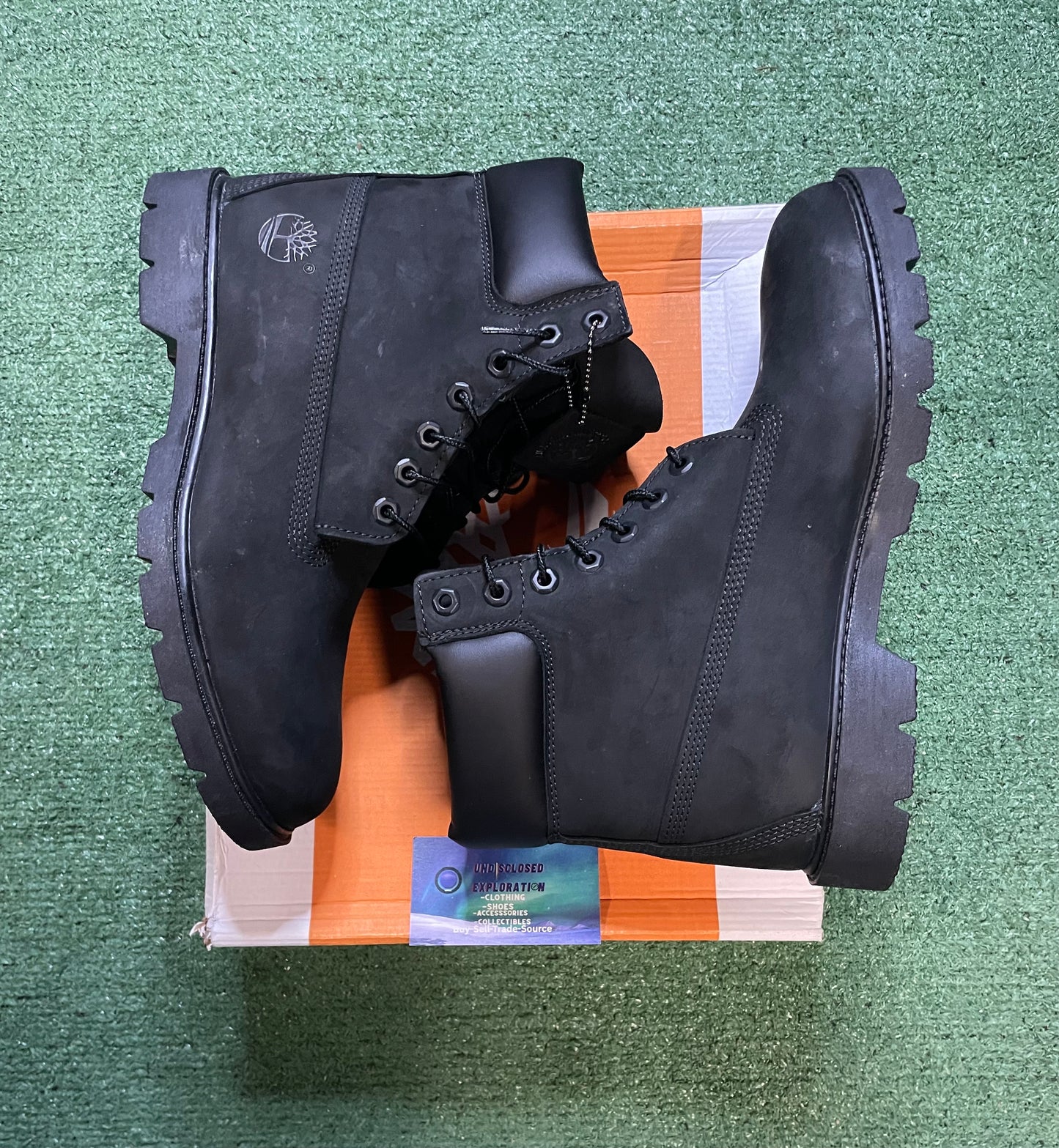 Timberland black 6 inch boots size 9.5men/11women