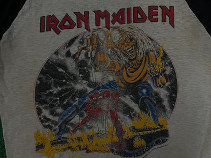 Vintage 1980s Iron Maiden number of the beast world tour tee