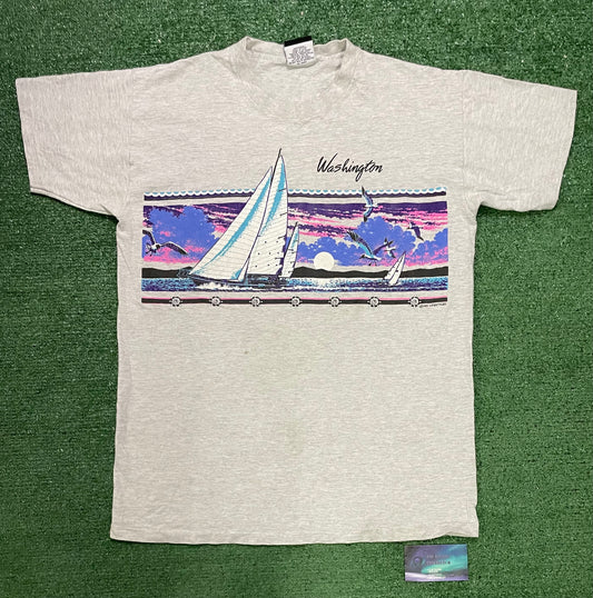 Vintage 1990s Washington sailboat tee