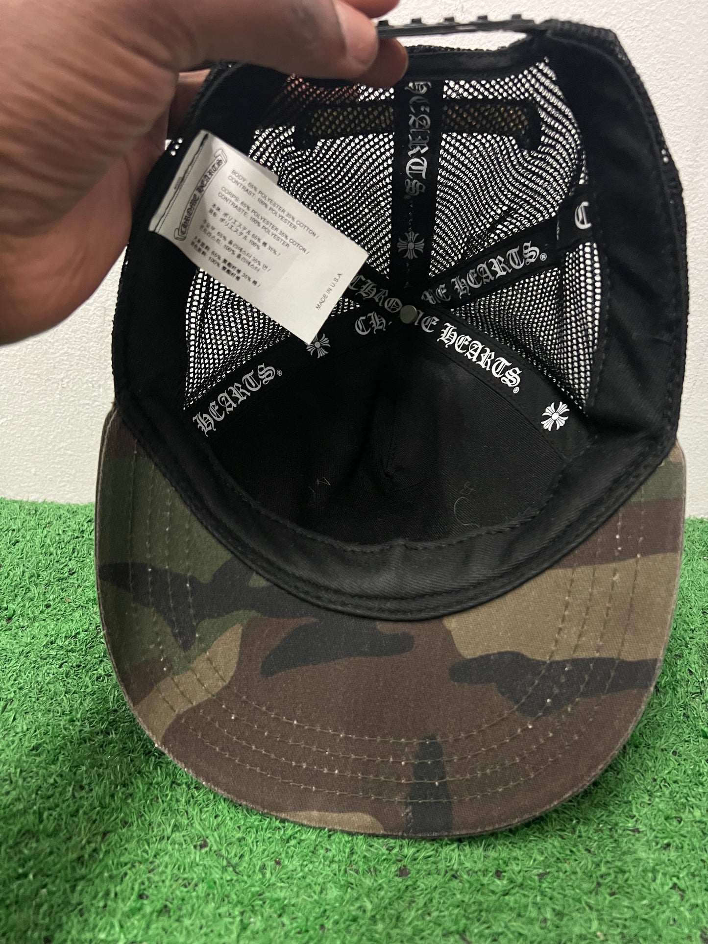 Chrome hearts camo cross patch hat
