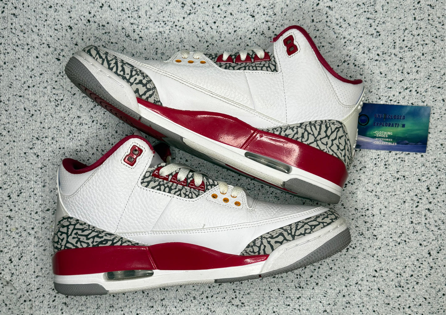 Jordan 3 Cardinal Red 9.5 Men/11 Women “Preowned”