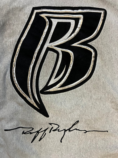 Supreme ruff Ryders grey embroidered hoodie