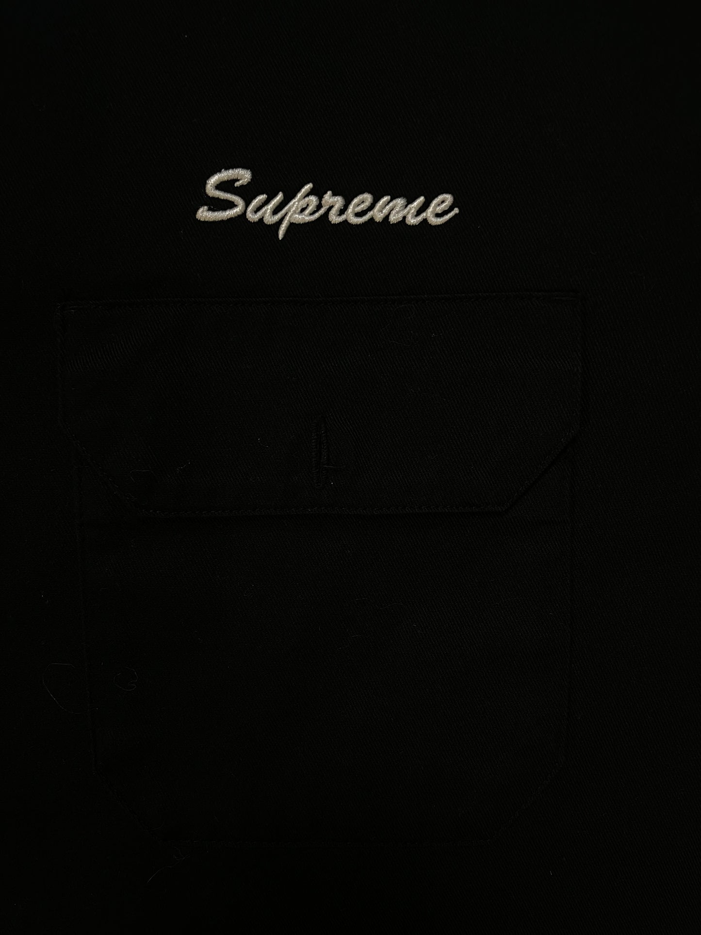 Supreme rhinestone pin up work shirt