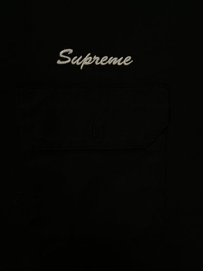 Supreme rhinestone pin up work shirt