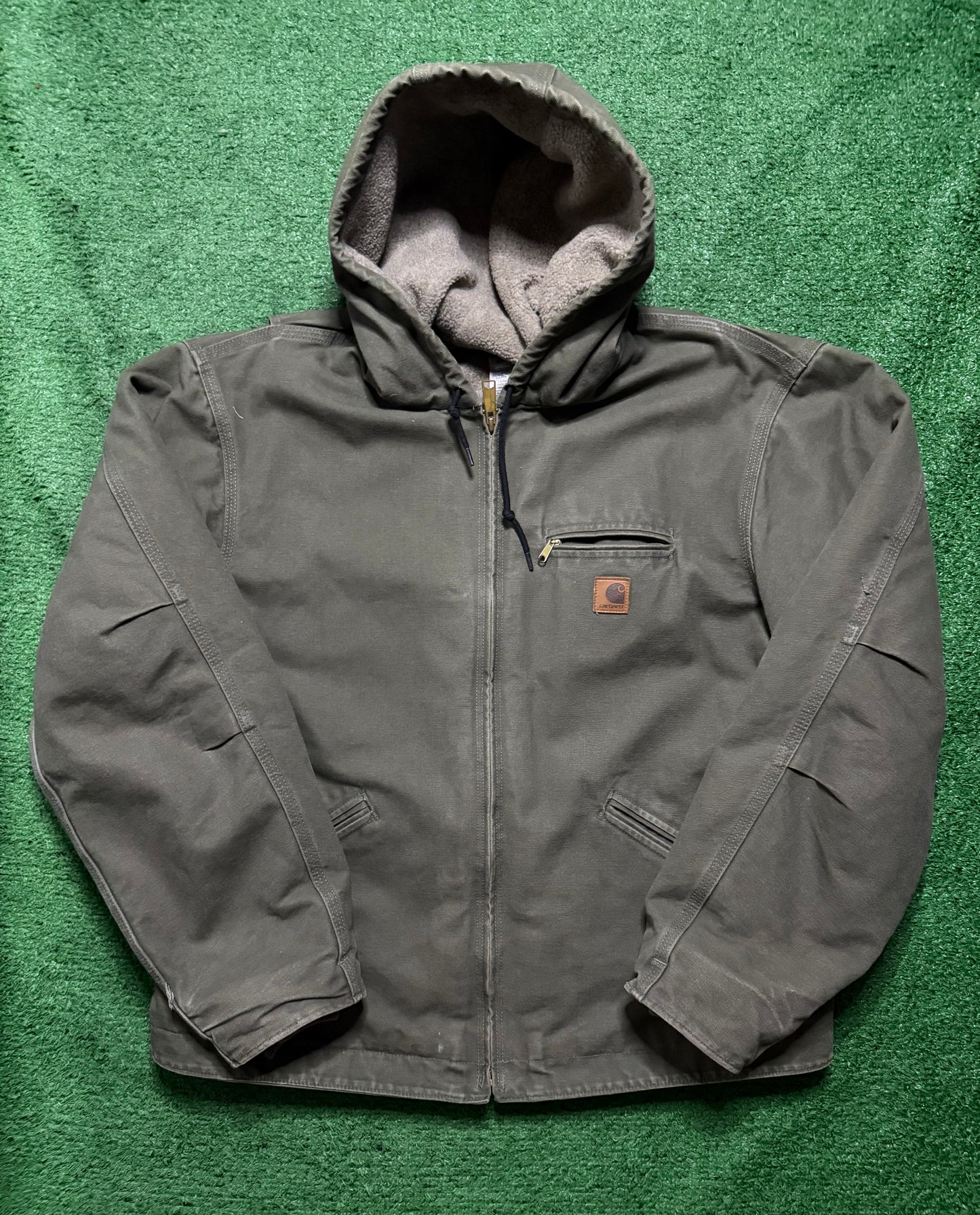 Vintage Carhartt Hooded Jacket Olive Green