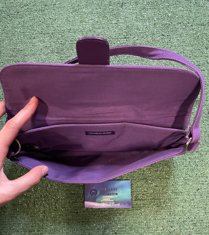 Victoria's Secret purple canvas mini baguette bag