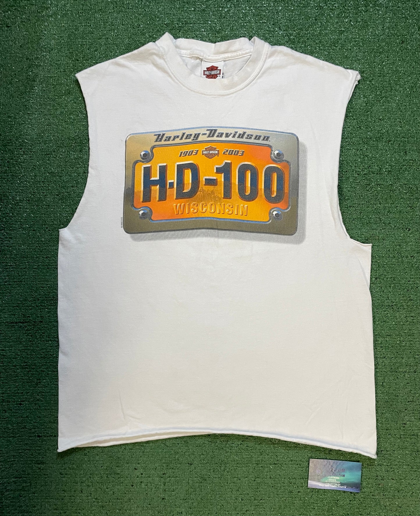 Vintage 2000s Harley Davidson white New York cutoff tee
