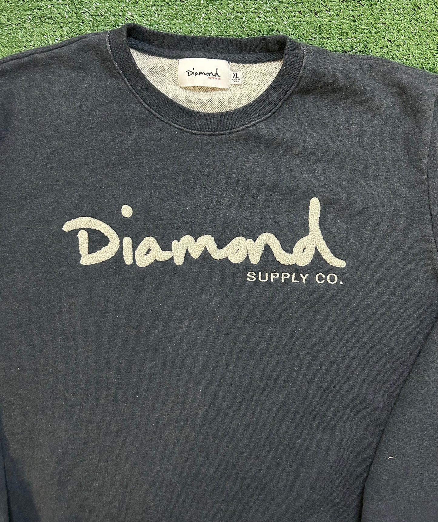 Diamond supply grey logo crewneck