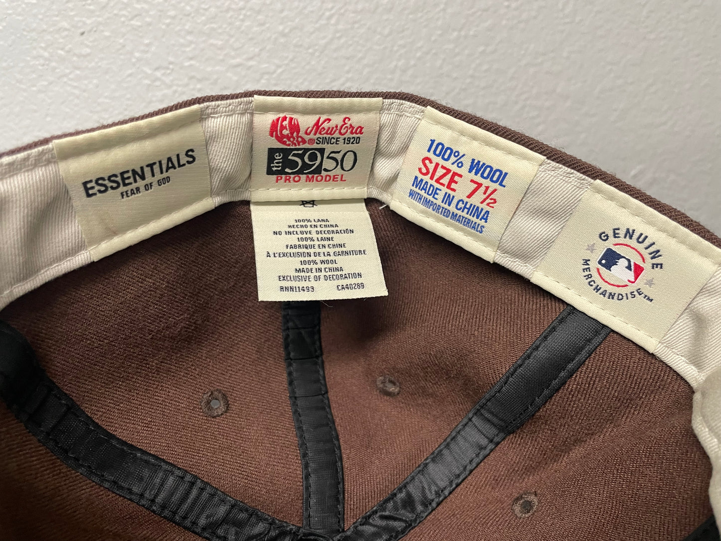 Fear Of God X New Era brown fitted hat