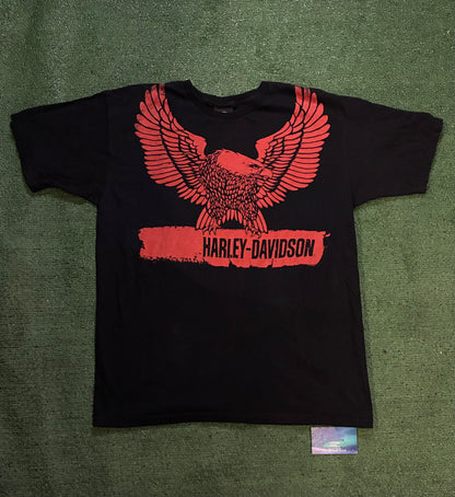 Harley Davidson black & red eagle tee