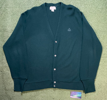 vintage dark teal IZOD V-neck cardigan
