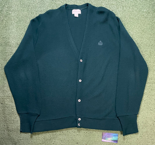 vintage dark teal IZOD V-neck cardigan