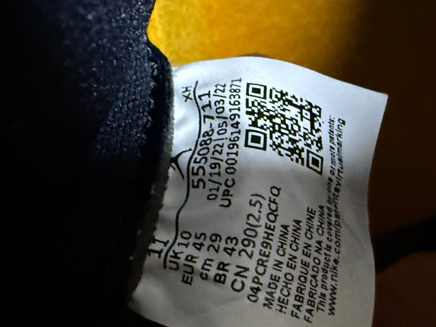 Jordan 1 Yellow Toe Taxi 11 Men/12.5 Women “Preowned”