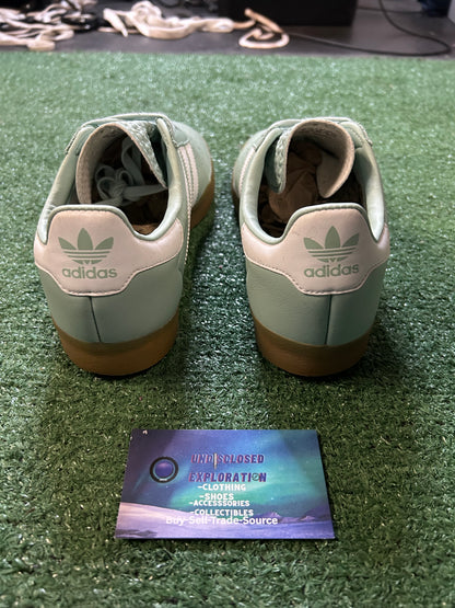 Adidas 350 light sage green and gum size 6.5men/8women