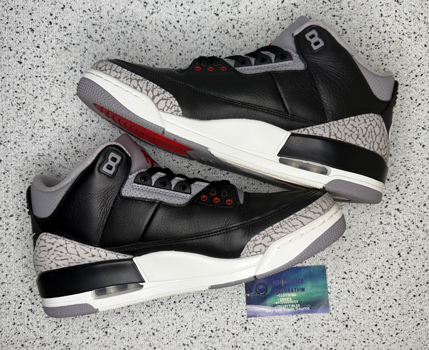 Jordan 3 Black Cement 10 Men/11.5 Women “Preowned”